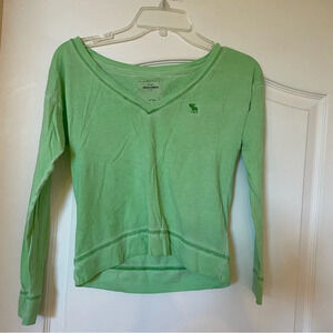 Abercrombie Kids Light Green Long Sleeve Shirt - Girls Size Large